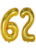 40" Gold Foil 62 Helium Number Balloon for 62nd Birthday Party Supplies