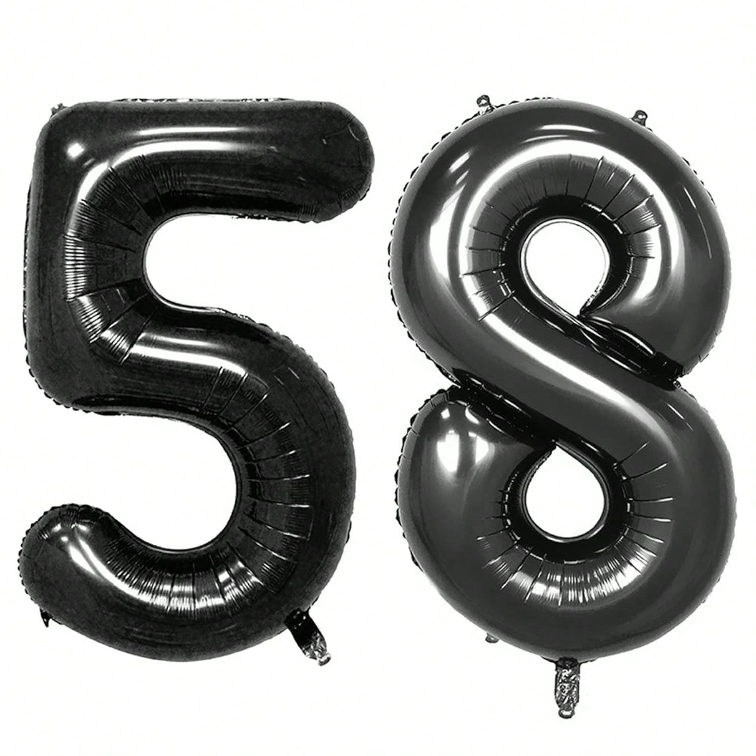 40" Black Foil 58 Helium Number Balloon for 58th Birthday Party Supplies