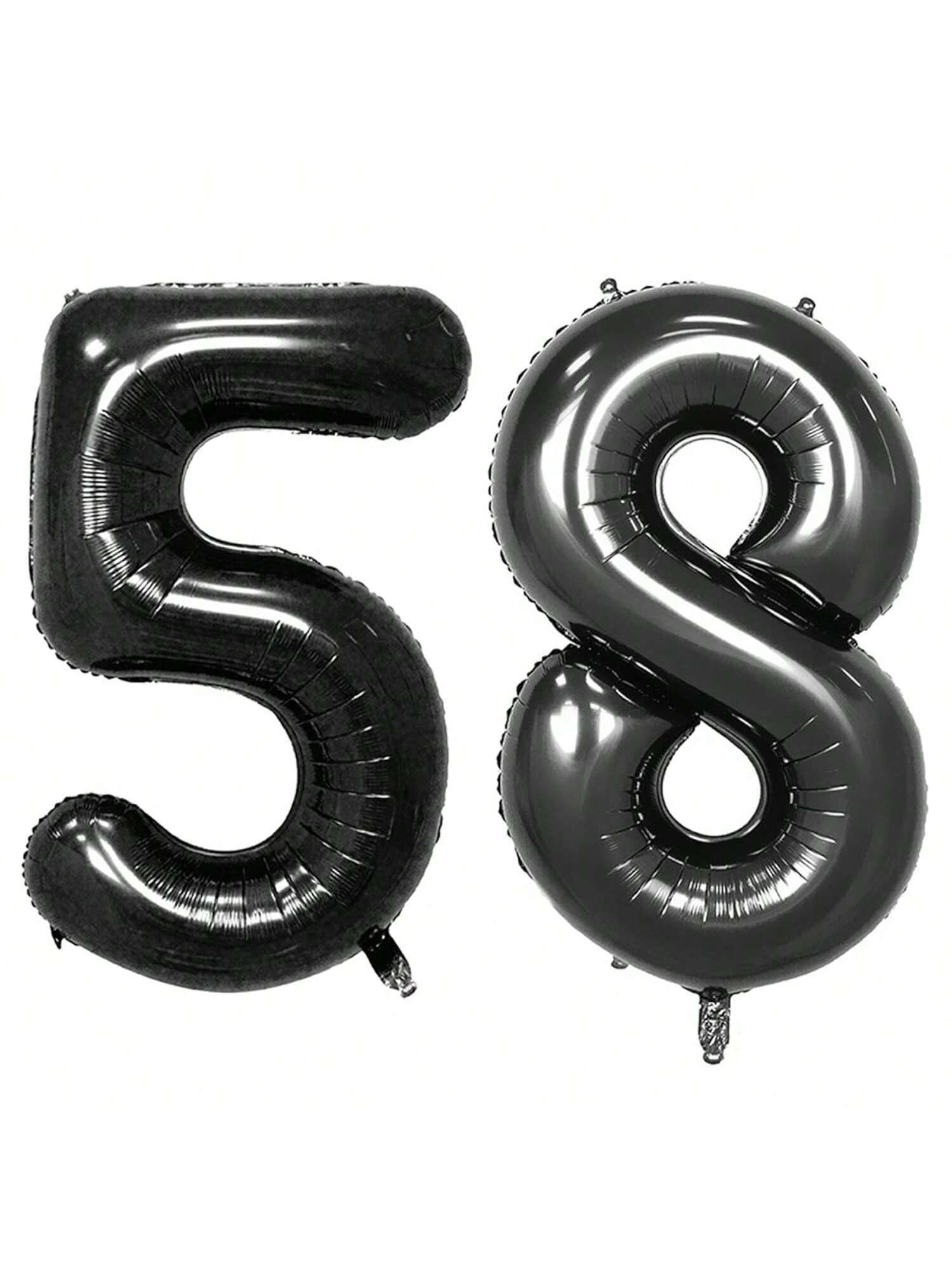 40" Black Foil 58 Helium Number Balloon for 58th Birthday Party Supplies