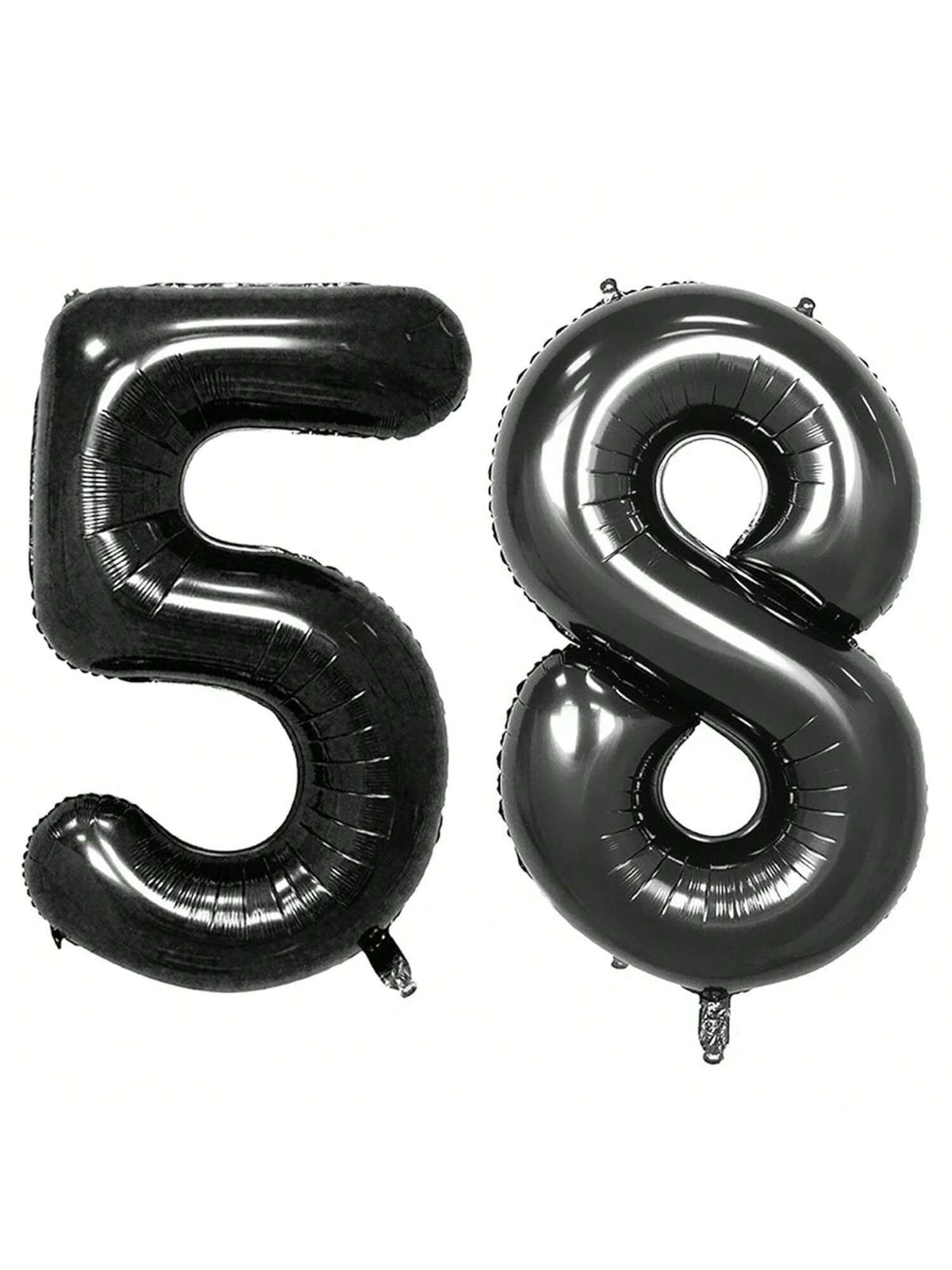 40" Black Foil 58 Helium Number Balloon for 58th Birthday Party Supplies