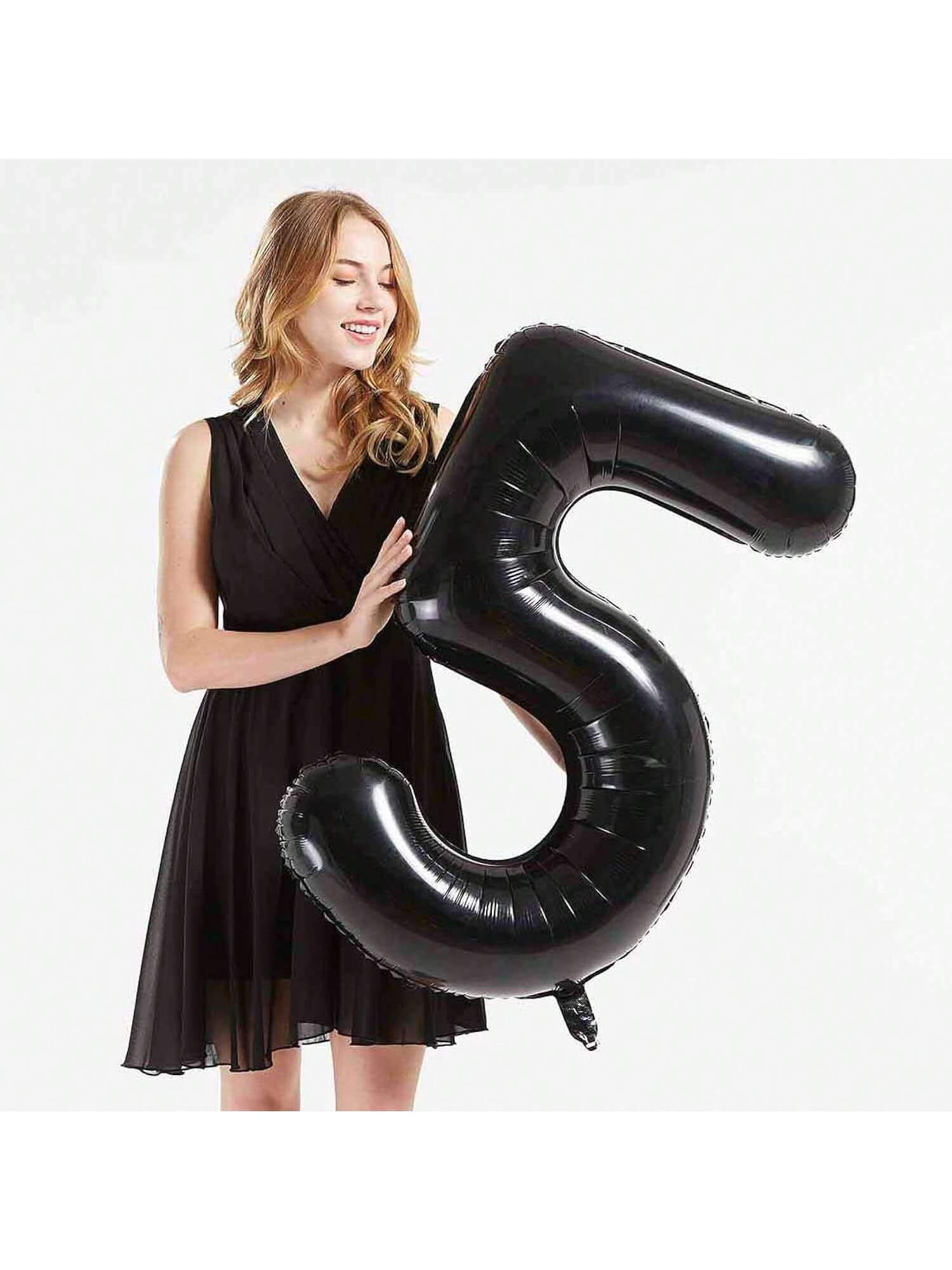 40" Black Foil 58 Helium Number Balloon for 58th Birthday Party Supplies