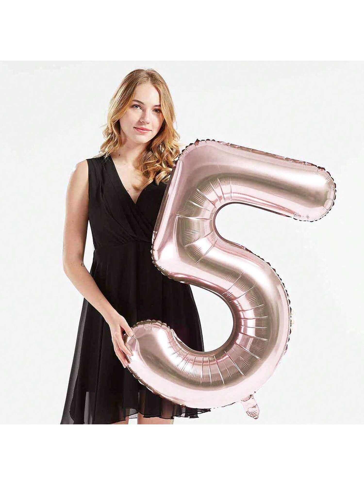 40-Inch Rose Gold Foil 55 Helium Number Balloon for 55th Birthday Party Decor