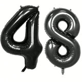 40in Black Foil Number 48 Balloons for 48th Birthday Party Decor