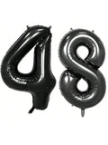 40in Black Foil Number 48 Balloons for 48th Birthday Party Decor