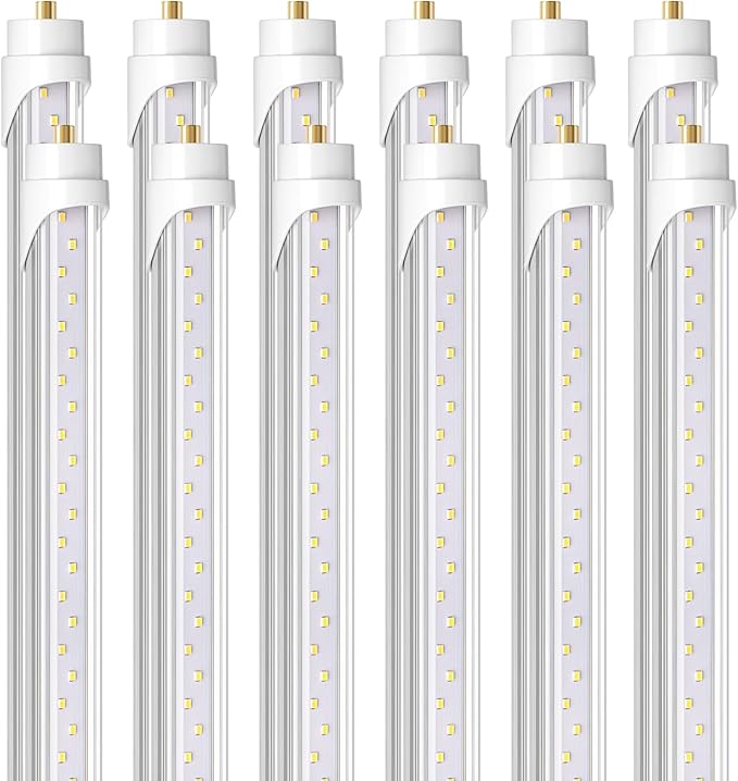 12 Pack 8FT LED Bulbs 44W 5500LM 6500K FA8 Single Pin T8 T10 T12 Fluorescent Replacement