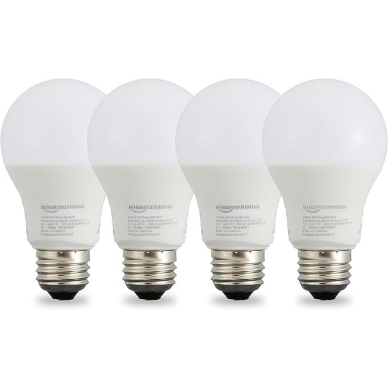 Smart A19 LED Light Bulbs 4 Pack 9W 60W Equivalent Dimmable Soft White 2700K 800LM Alexa Compatible WiFi