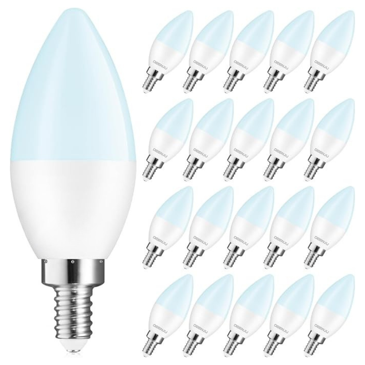 E12 Candelabra LED Light Bulb 5000K Daylight 60W Equivalent 20 Pack