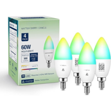 Smart Candelabra Light Bulbs 60W Equivalent E12 LED 4 Pack
