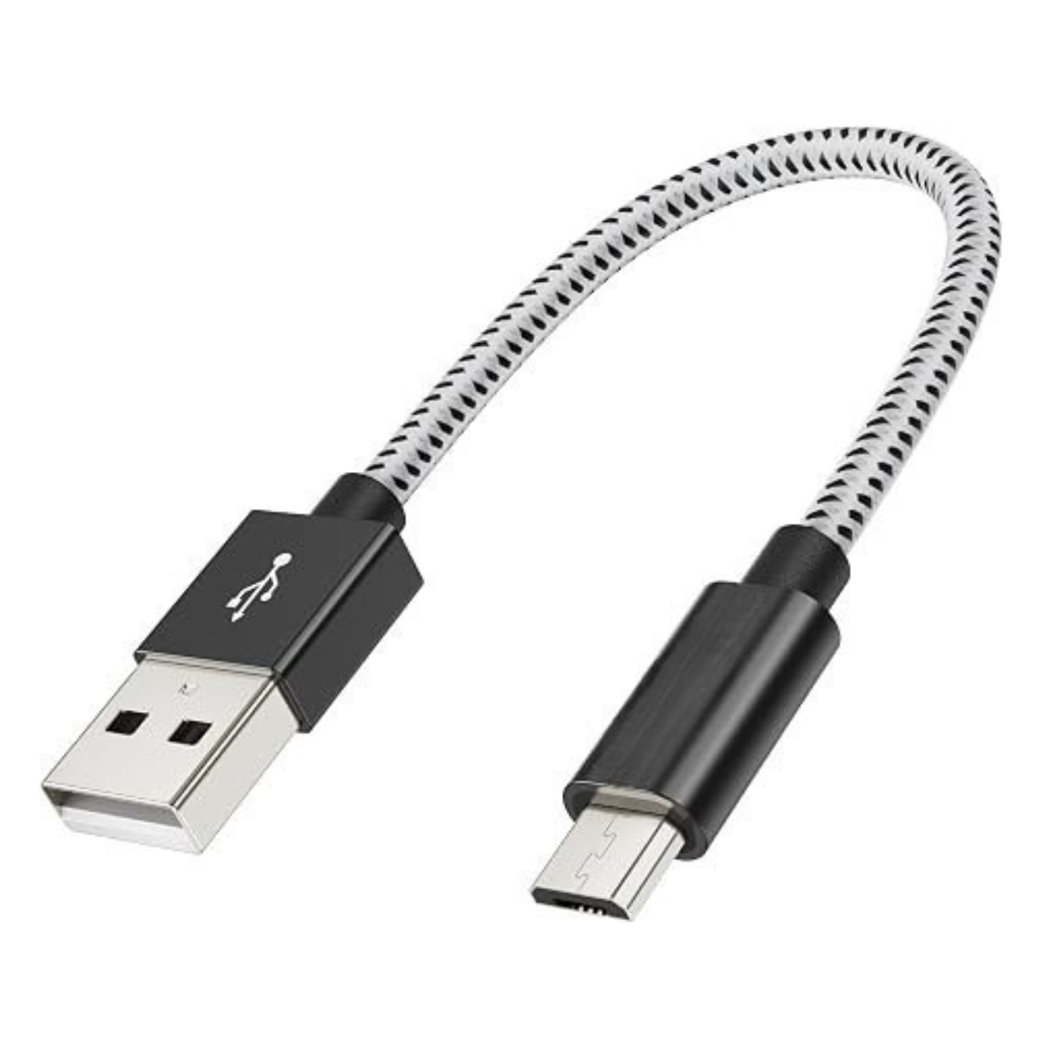 0.5FT Micro USB Cable Short USB A to Micro USB Fast Charging Cord Black