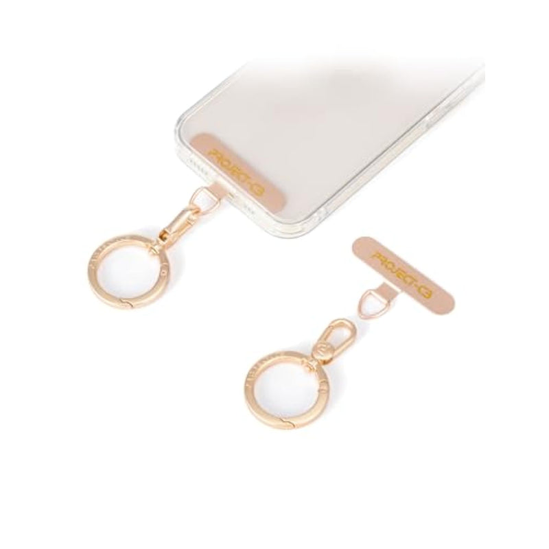 Phone Tether Tab ×1,Spring Ring ×1,Metal Patch,Universal Phone Lanyard Patch Without Adhesive,Phone Strap Replacement Part For Cell Phone (Gold)