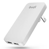 17W Extra Slim Portable Wall Charger 2-Port Usb-A Wall Charger Convenient Travel Accessories Compatible With Ipad Iphone Samsung Galaxy Switch, Etc.(White)