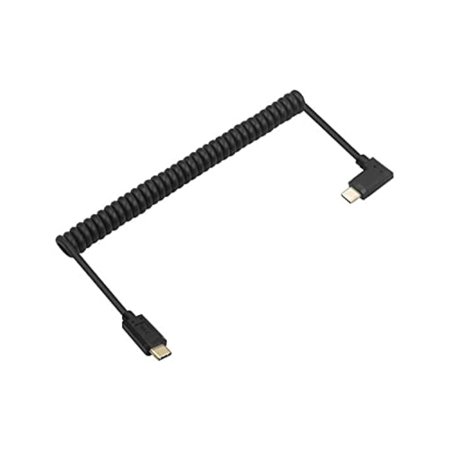 Coiled Usb 3.1 Type C Cable, Usb C Male To 90 Degree Left & Right Angle Usb C