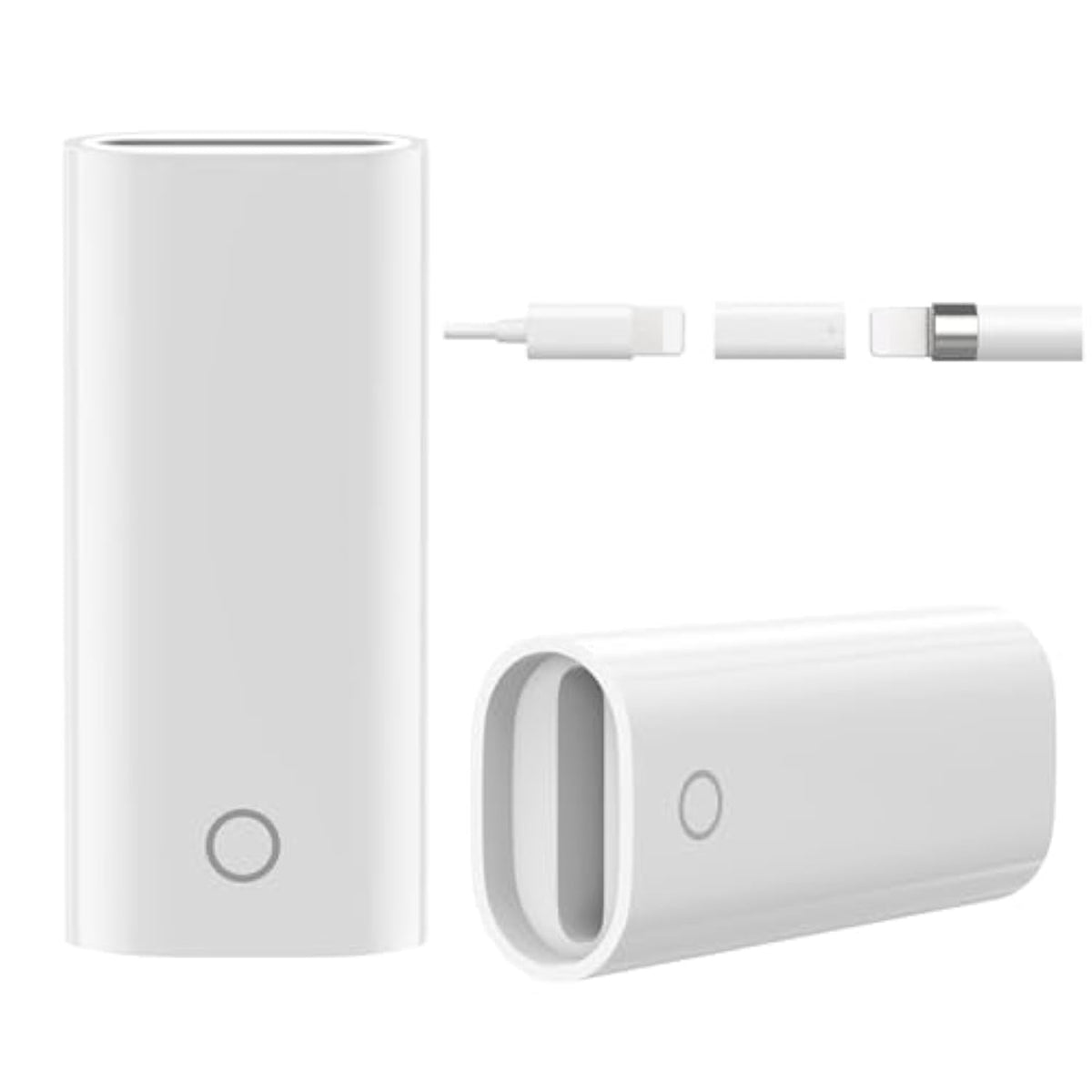 MoKo Charger Adapter Compatible with Apple Pencil 1st Generation, Female to Female Charging Connector for iPad Pen Apple Pencil 1st Gen Charger, (2 Pack, White)