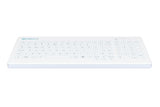 Medical Keyboard Compact Usb-Cabled White For Hospital, Dentist, Cleanroom, Laboratory And Industrial. Easy To Clean Hygienic Flat And Flexible Silicone