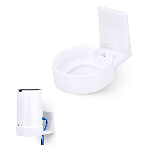 Adhesive Deco M4 & S4 Wall Mount Holder Suitible For Tp-Link Wifi Mesh, Strong Vhb Tape Bracket, No Screws, Drilling & No Tools Needed, Easy To Install, White By (Single)