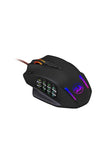 M908 12400 Dpi Impact Mmo Gaming Mouse W/ 18 Programmable Buttons, Weight Tuning Cartridge, 12 Side Buttons