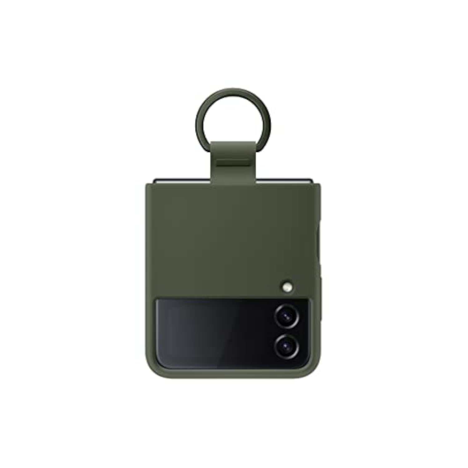 Samsung Galaxy Z Flip 4 Silicone Phone Case with Ring, Matte Finish, Bold Style, Handheld Design, US Version, Green