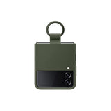 Samsung Galaxy Z Flip 4 Silicone Phone Case with Ring, Matte Finish, Bold Style, Handheld Design, US Version, Green