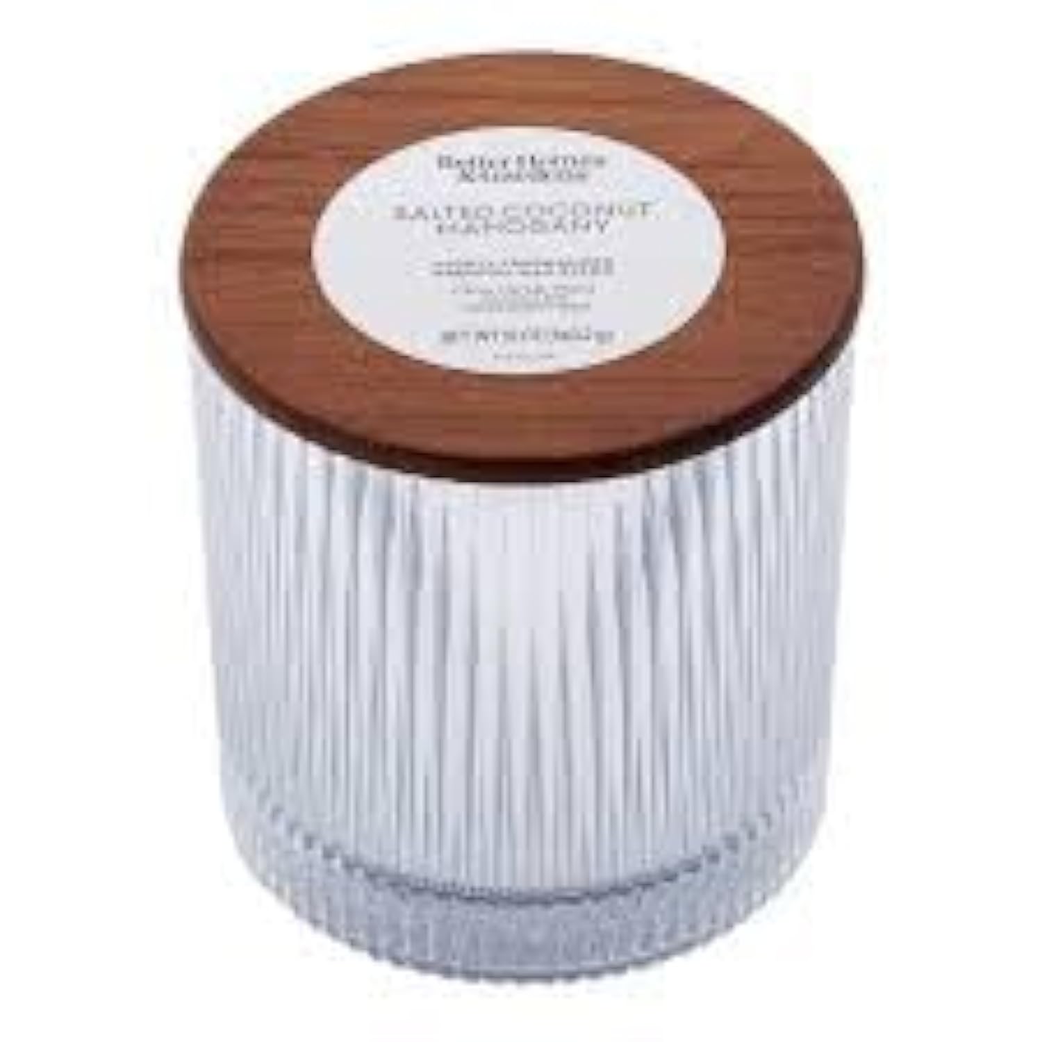 Better H&G Salted Coconut & Mahogany Scented Candle, 12 Oz Premium Wax Blend, Wooden Lid