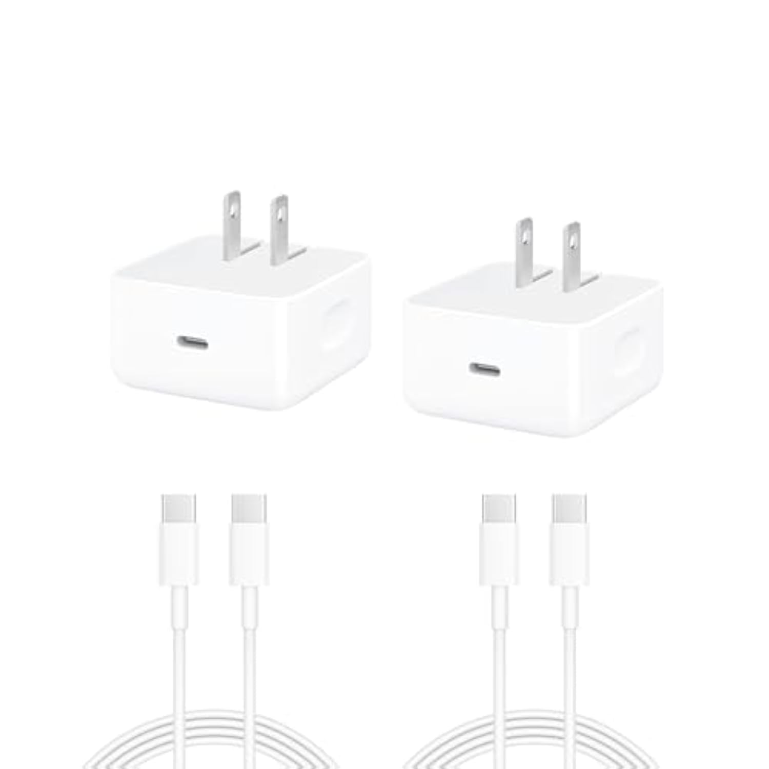 2-Pack Usb-C Fast Charger For Iphone 17, 20W Wall Charger, Comes With A 4-Foot Type-C Charging Cable, Compatible With Iphone 17/16/16 Plus/16 Pro/16 Pro Max/Iphone 15/15 Pro Max/Ipad Pro/Airpods.