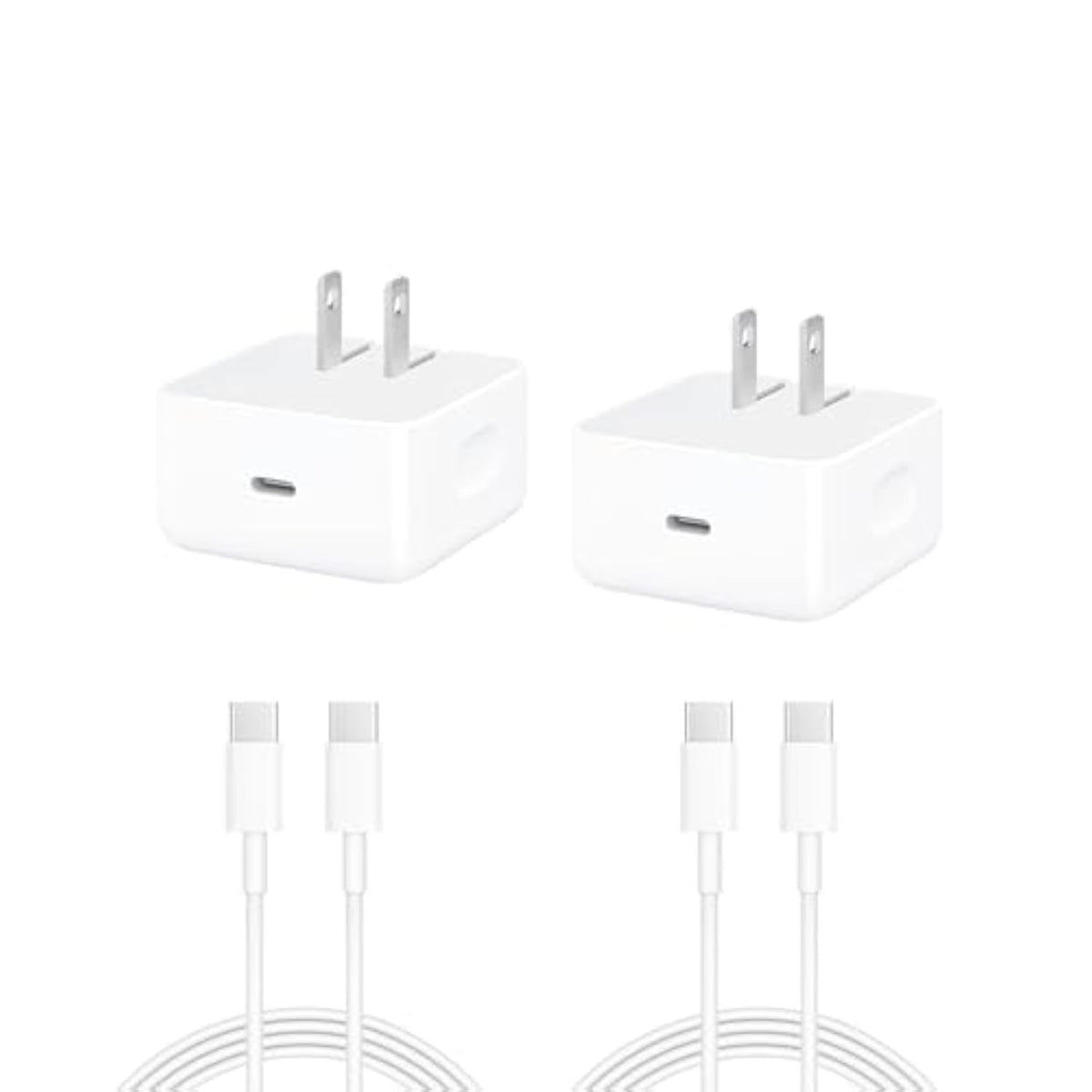 2-Pack Usb-C Fast Charger For Iphone 17, 20W Wall Charger, Comes With A 4-Foot Type-C Charging Cable, Compatible With Iphone 17/16/16 Plus/16 Pro/16 Pro Max/Iphone 15/15 Pro Max/Ipad Pro/Airpods.