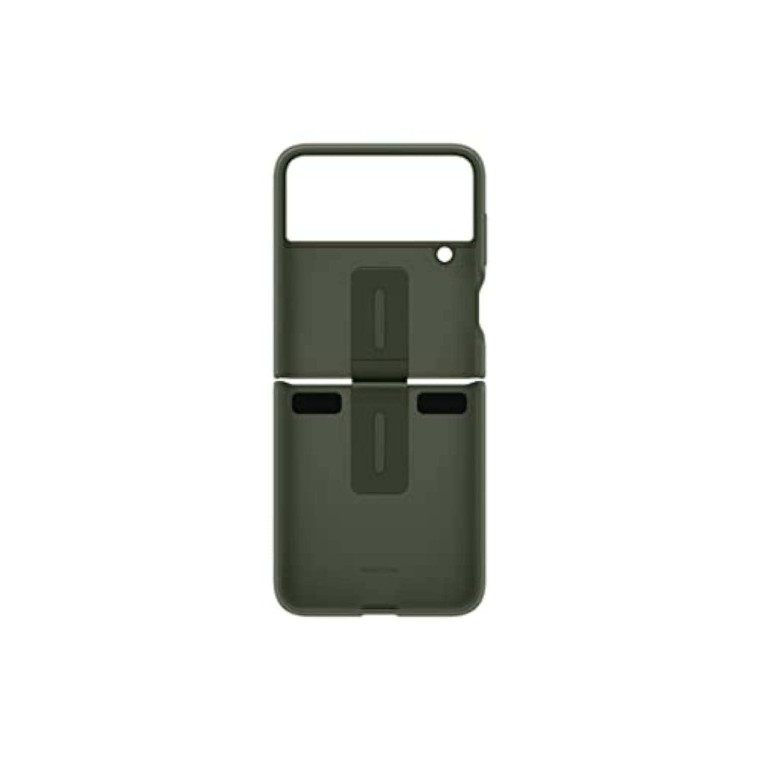 Samsung Galaxy Z Flip 4 Silicone Phone Case with Ring, Matte Finish, Bold Style, Handheld Design, US Version, Green
