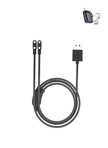 Charging Cable for ITHUGE AI Smart Glasses, Magnetic USB Flexible One to Two Double-Ended Charging Cable Accessories with Type-C to USB Adapter(with