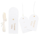 Letterpress Gift Tags, Gold Foil, Thank You, To And From, Set Of 25 Paper Tags With Satin Ribbon