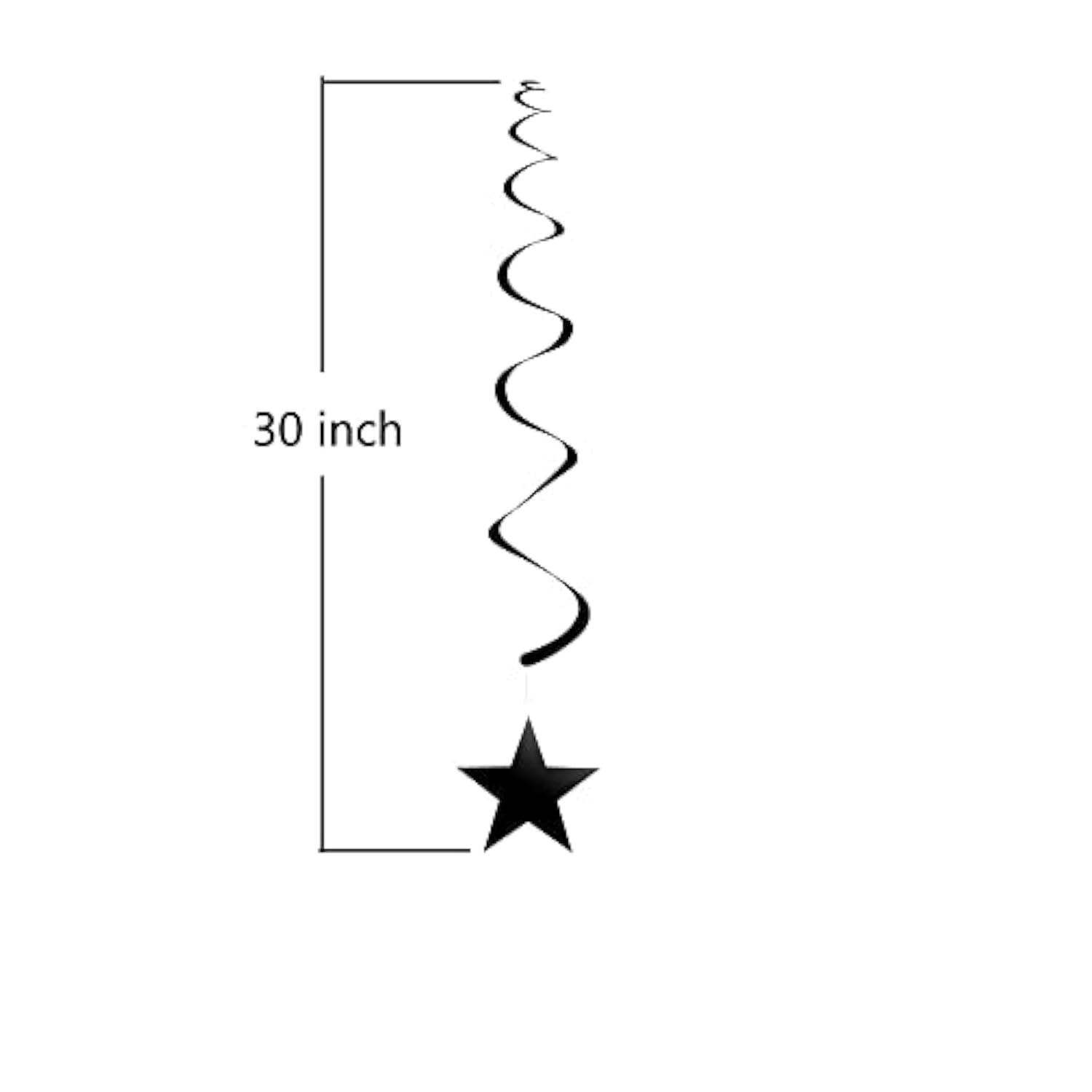 30 Pcs Red Black White Star Hanging Swirl Ceiling Decorations