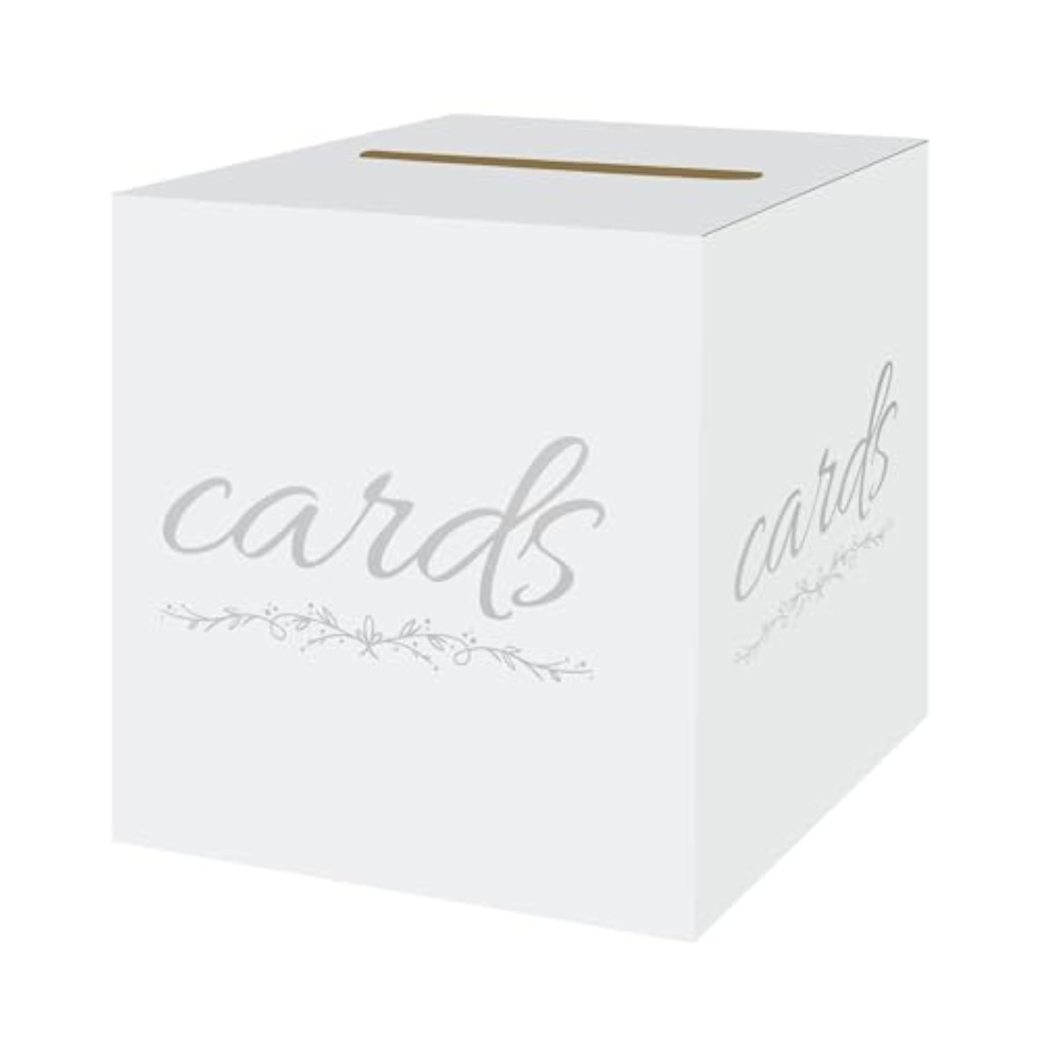 White And Silver Wedding Card Box For Graduation Party Birthday Baby And Bridal Shower Funeral Anniversaries Decorations Cardboard Gift Card Holder Diaper Raffle Ticket Voting Box With Slot