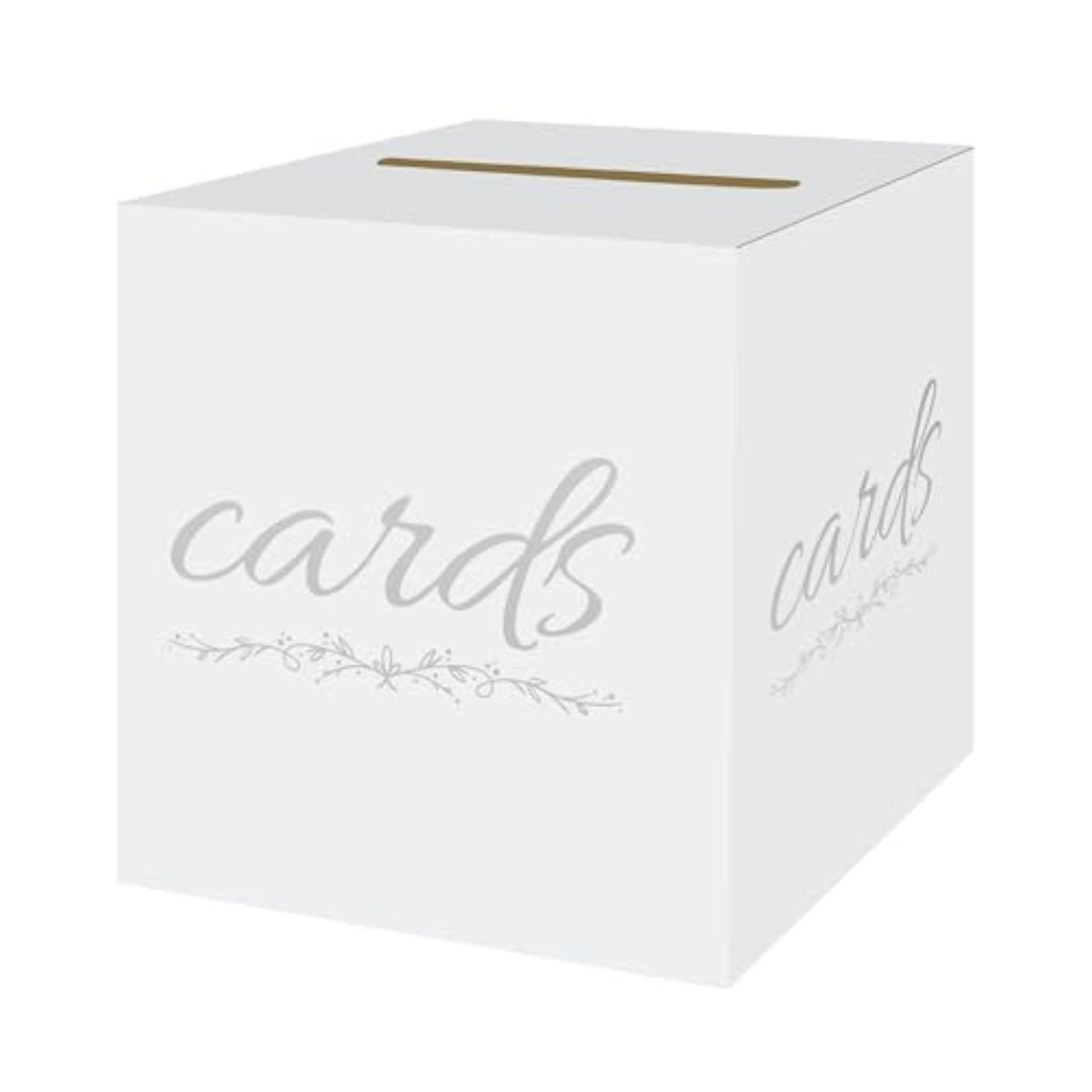 White And Silver Wedding Card Box For Graduation Party Birthday Baby And Bridal Shower Funeral Anniversaries Decorations Cardboard Gift Card Holder Diaper Raffle Ticket Voting Box With Slot
