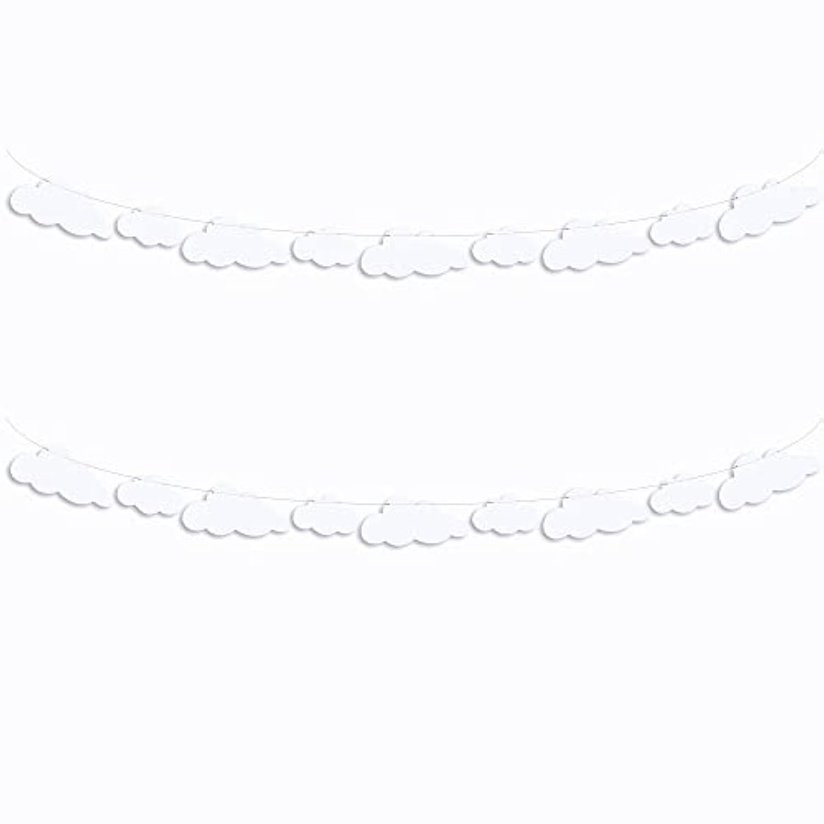 2Pack White Cloud Felt Garland Sky Theme Baby Shower Decorations