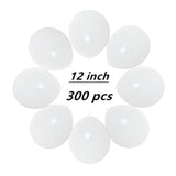 300 Pack 12" White Latex Balloons Bulk for Party Decorations & Supplies