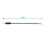 10-Pack 3.5Mm 1/8" To Speaker Wire Ts Mono Male Plug To Bare Wire Pigtail 3.5Mm Jack Connector Adapter Repair Audio Cable For Speaker, Trigger Cable