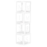 4Pcs Rose Gold Transparent Balloon Boxes With Miss To Mrs Letters For Wedding Bridal Shower Engagement Cake Smash Backdrop(No Balloons)