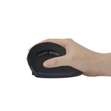 Ergonomic Vertical Wireless Rechargeable Mouse, 2.4Ghz, 800/1200/1600 Dpi, 6 Buttons, Pinky Finger Rest, 123Mm X 90Mm X 72Mm, Black