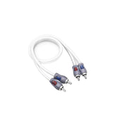 RMI21 Tinned Oxygen Free Copper 2-Channel 1ft RCA Audio Interconnects Cable for High-End Car, Marine, Motorcycle & UTV/ATV Audio, Triple-Shielded