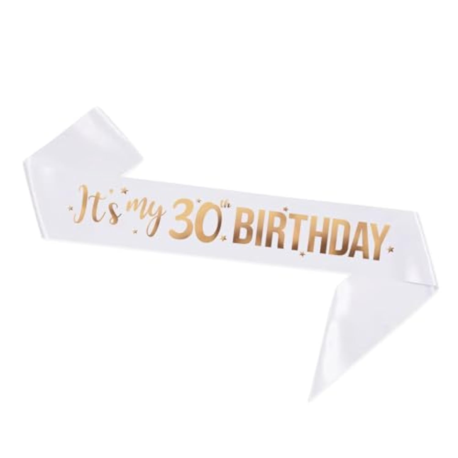 It'S My 30Th Birthday Sash - 30Th Birthday Gifts Girl Sash Birthday Party Favors - Happy 30Th Accessories For Man And Women - White With Rose Gold Foil Lettering