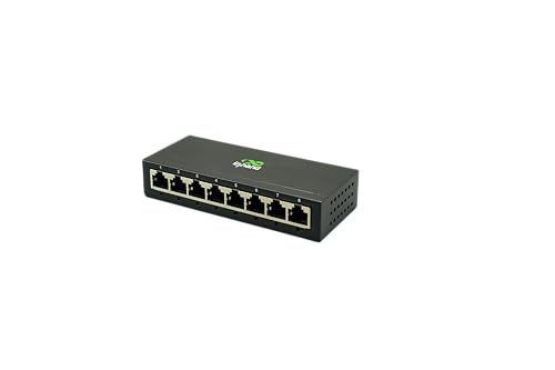 Inhand Es220-8T 8-Port Unmanaged Gigabit Switch | Plug And Play Network Extender | Fanless Metal C