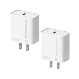 Scosche PowerVolt 20W USB-C Charger Block, Type-C Charger Fast Charging Power Adapter Plug Compatible with Apple iPhone 16/15/14/13/12 Series, iPad and Android, Cell Phone Wall Chargers 2 Pack, White