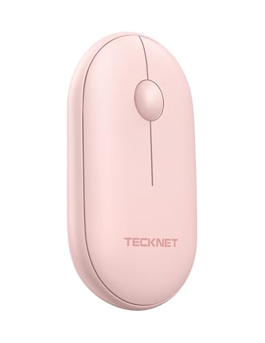 Bluetooth Mouse, 2.4G Silent Wireless Mouse For 2 Modes(Bt3.0/5.0+2.4Ghz), Contoured Grip With Usb Receiver, Quiet Click Portable Compatible With Pc, Chromebook, Mac - Pink