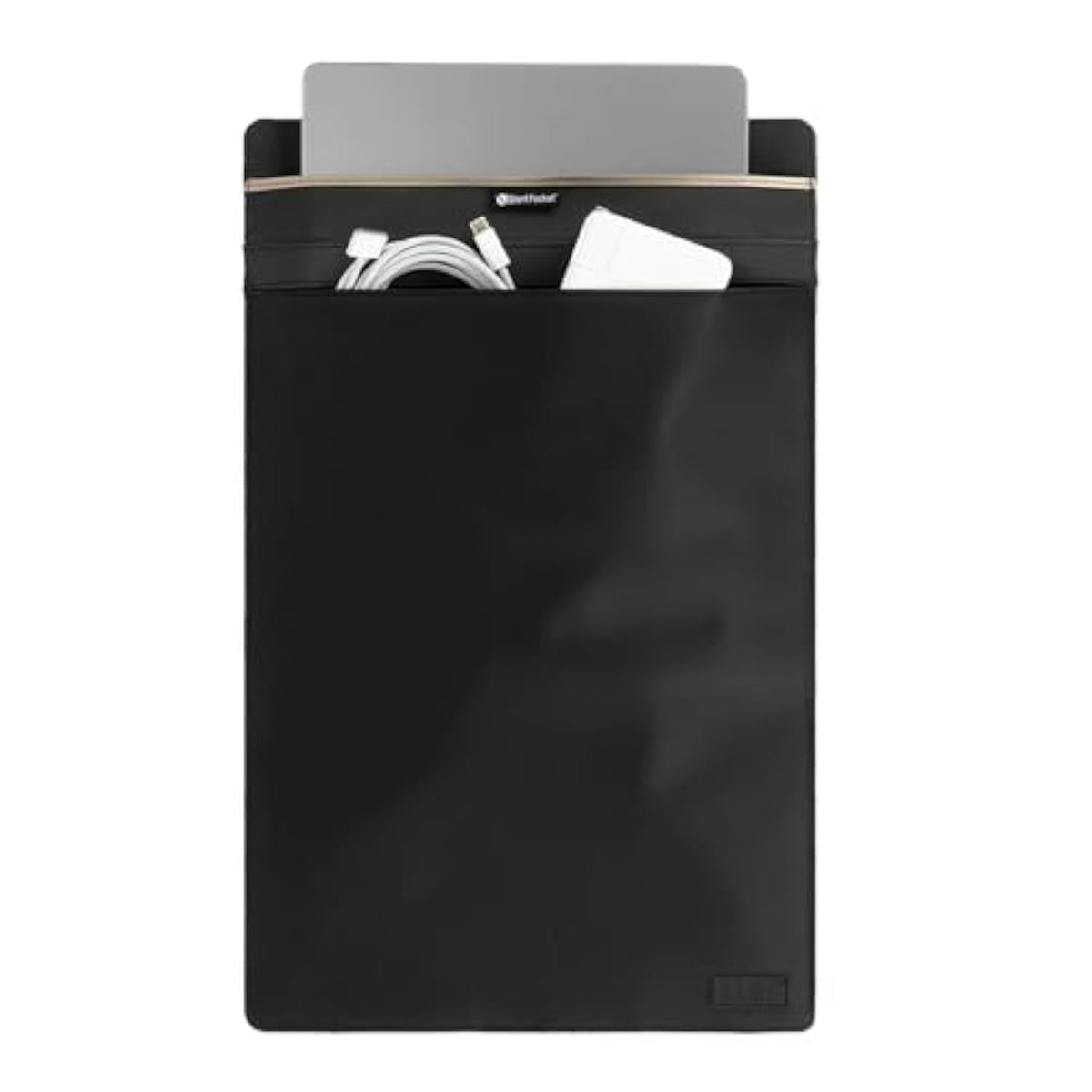 SLNT Weatherproof Nylon Faraday Bag with Silent Pocket - Signal Blocking Device Vertical Sleeve for 13" Laptops & Tablets - Blocks RFID, WiFi, Bluetooth, NFC, Cellular, GPS, EMF (Black Nylon, 13 in)
