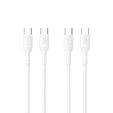 Belkin Eco USB-C to USB-C Cable 3.3ft, 60W - Soft, Braided, Flexible Fast Charging Cable, Type C Charger Cord for iPhone 16, Galaxy S25, Pixel 9, MacBook, iPad Pro, & More - White (2 Pack)