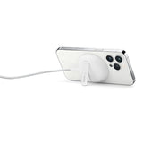 Belkin Wireless Charger, Fast Charging Up to 15W w/Official Made-for-MagSafe Module and Pad Style, Metal Kickstand for iPhone 14, 14 Plus, 14 Pro, 14 Pro Max, 13, 12 and Other MagSafe iPhones - White