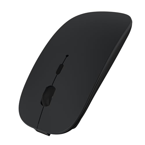 Bluetooth Mouse For Laptop/Macbook/Ipad/Android Pc,Rechargable Quiet Slim Wireless Mice Compatible With Windows/Linux/Tablet,Black