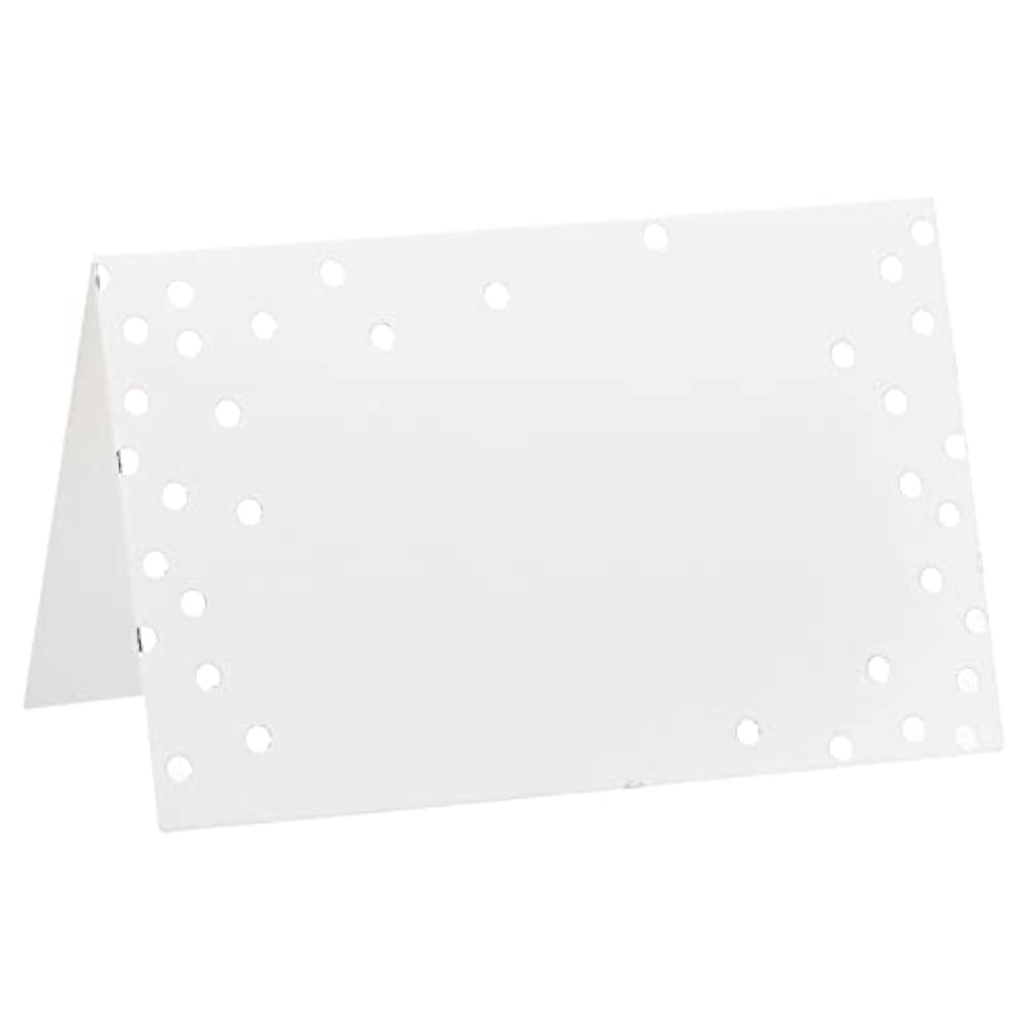 Tent Place Cards, 25Pcs Greeting Cards 4.48 X 3.51Inch Favor Decor Foldable Blank Card For Wedding Party Diy Table Name Place Cards Silver Tone Point White