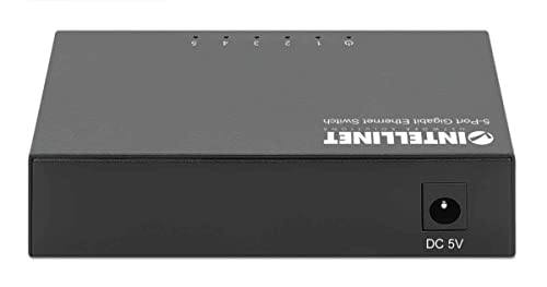 Intellinet 5-Port Gigabit Ethernet Network Switch, Ethernet Splitter - Unmanaged | Plug & Play | Auto Traffic Optimization | Fanless Metal Housing - For Computer Networking Hub, Desktop 530378