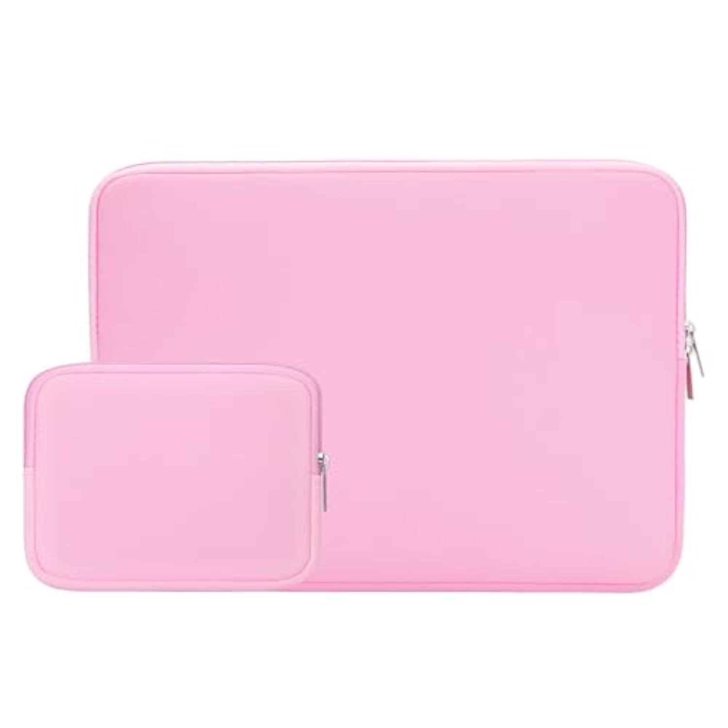 Rainyear 14 Inch Laptop Sleeve Case Protective Soft Padded Zipper Cover Carrying Computer Bag With Accessories Pouch, Compatible With 14" Notebook Tablet Chromebook (Pink)