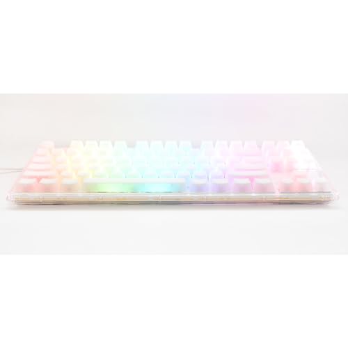 One 3 Aura 80% Mechanical Keyboard: Quack Mechanics Dampening, Hot-Swappable Cherry Mx Red Switches, High-Density Pbt Doubleshot Keycaps, Rgb, Us, Aura White