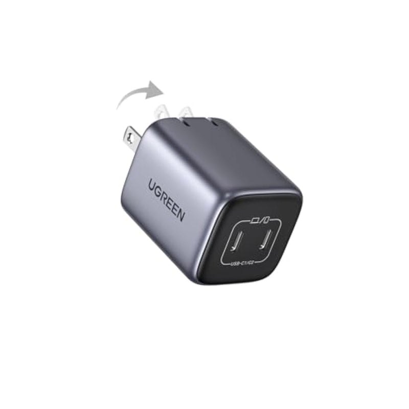 UGREEN 45W USB C Charger, Nexode 2 Port GaN Foldable PPS Wall Charger Block Support Samsung Super Fast Charging 2.0 for Galaxy S25/S24/Note 20, iPhone 16/15/14, iPad, MacBook, Steam Deck (Black)